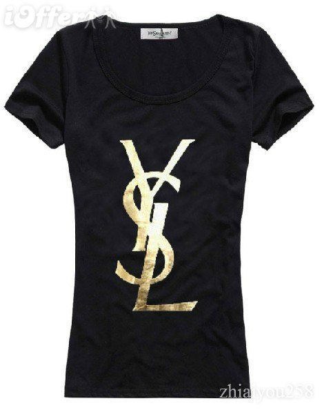 YSL short round collar T woman S-XL-068